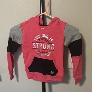 Marika Pink and Black Color-Blocked Hoodie Sweatshirt